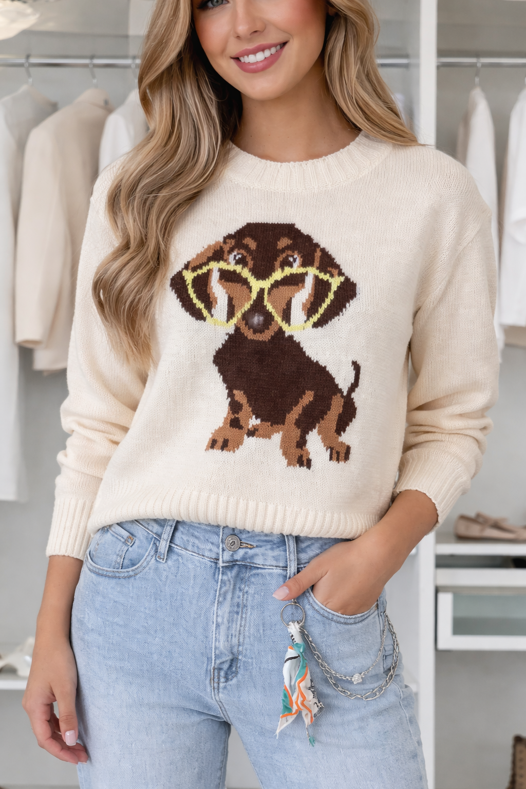 Daisy Dog Knit Pulóver